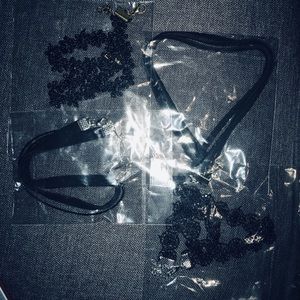 4 Black Choker Necklaces